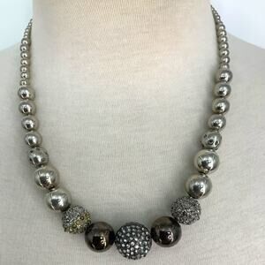 Chico's Vintage Metallic Beaded Rhinestone Necklace